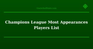 Champions League Most Appearances Players List