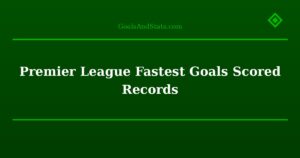 Premier League Fastest Goals Scored Records